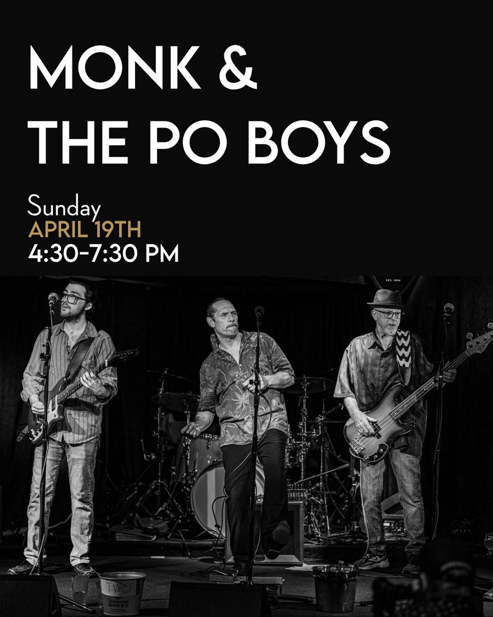 Settle in for a Sunday evening of old-school, harmonica-driven blues with Las Vegas favorites Monk &amp; the Po’ Boys. Pour your favorite cocktail, find your spot, and let the rhythm carry the night.