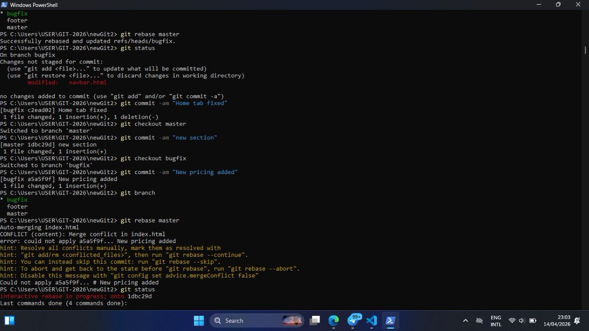 IlomsTech19's tweet image. 🦖
Day 3 of learning Git 
So today I learned about git rebase and why it is important and we shouldn't be scared of it, also I pushed my first project to GitHub 🏆 it was so exciting to do, setting the GitHub acc. gave me a lot of headache but we move 🔫🔫
2/300
#LearnInPublic