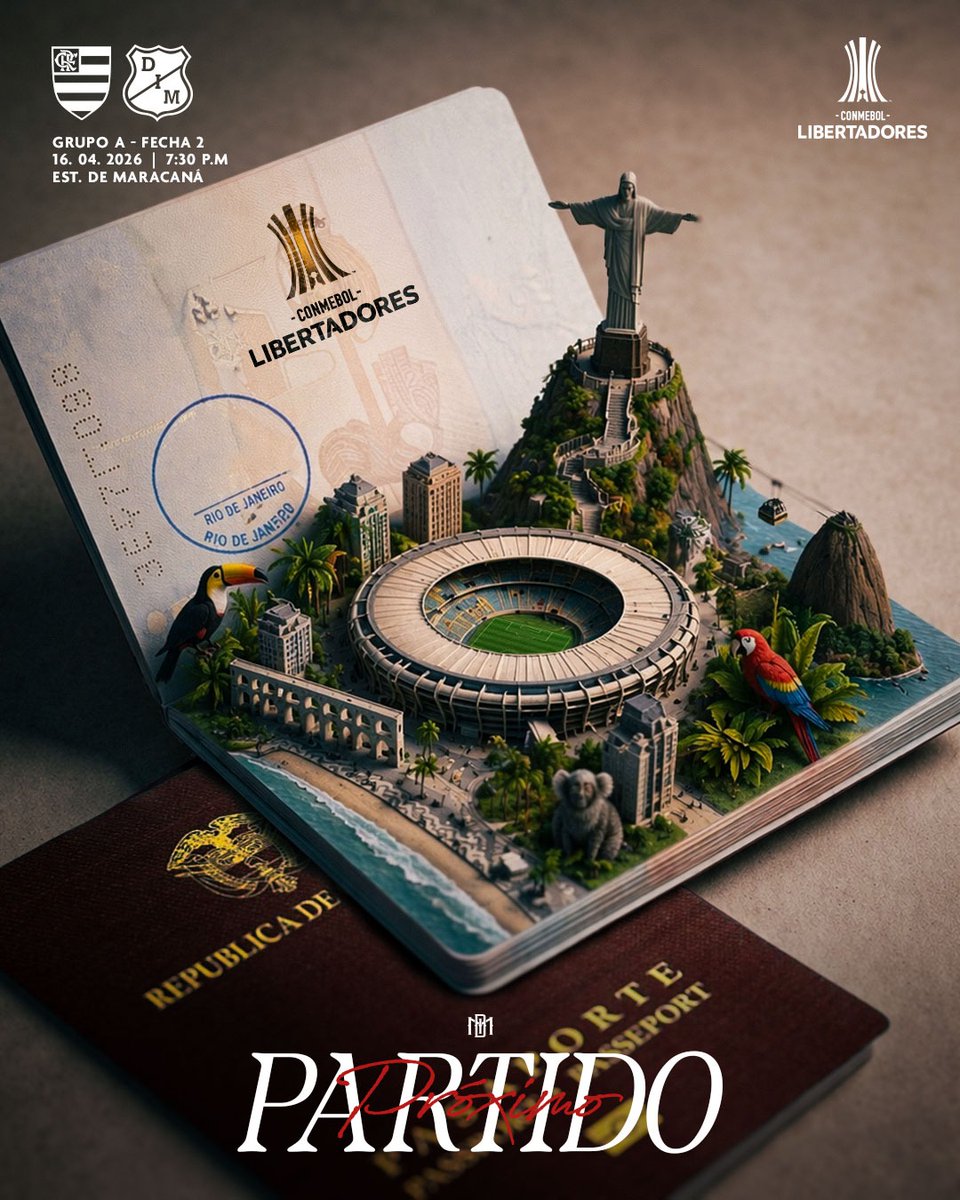 DIM_Oficial's tweet photo. [🔜🔴🔵] Próximo partido:
🆚 Flamengo 🇧🇷  
🏆 Fecha 2 - Fase de grupos - CONMEBOL Libertadores
📆 Jueves, 16 de abril
⌚️ 7:30 p.m.
🏟️ Maracaná (Río de Janeiro) 

#VamosPoderoso ❤️💙 https://t.co/Fmwag70gAy
