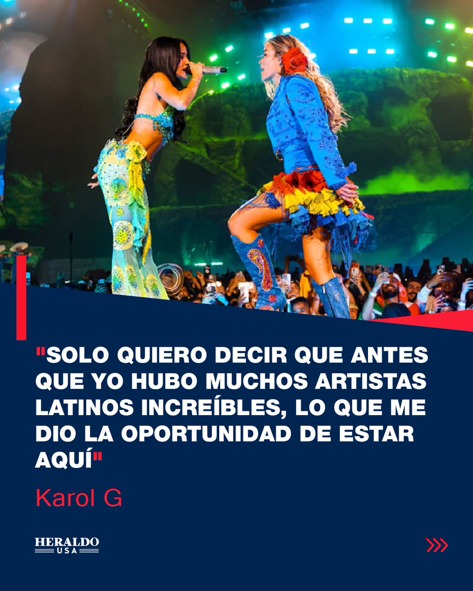 heraldousa's tweet image. #OMG | 🎶 ¡Orgullo latino! Karol G envió un poderoso mensaje a toda la comunidad latina en Estados Unidos durante su presentación en Coachella.