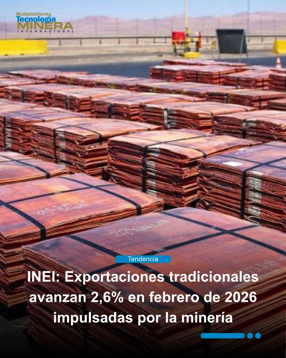 📌 De acuerdo con el reporte, las exportaciones mineras aumentaron 5,5% interanual, consolidándose como el principal motor del desempeño exportador del país durante el periodo analizado.

👉 Conoce más aquí: acortar.link/lqM0J3