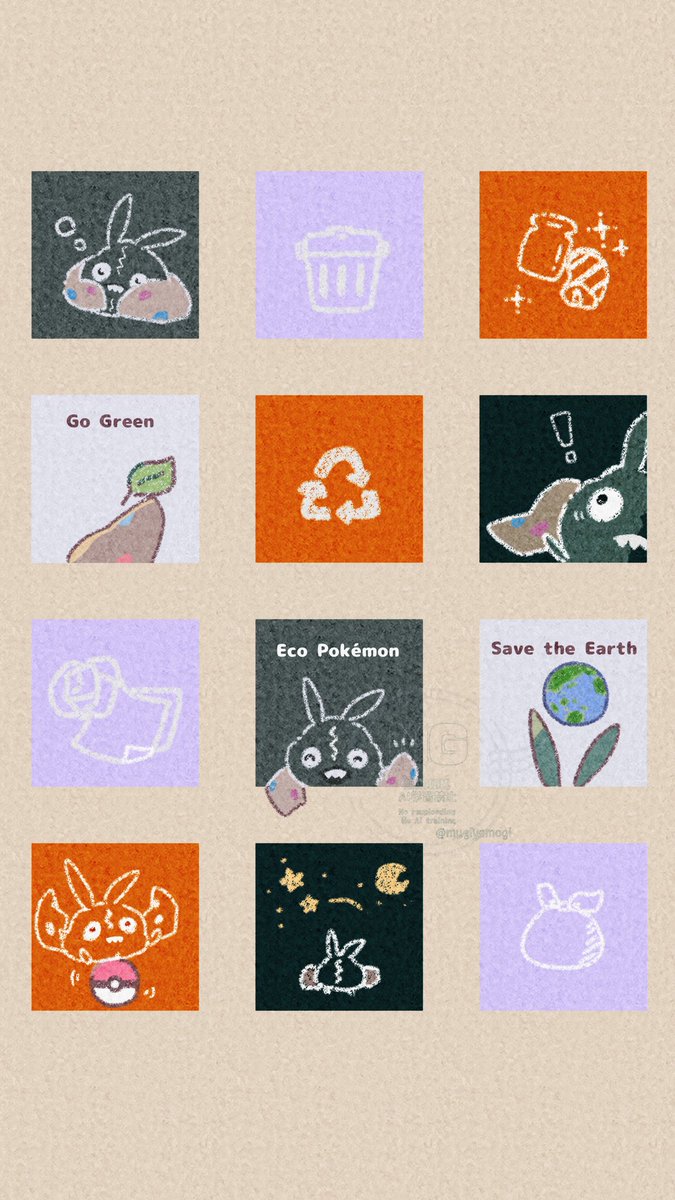 地球に優しいヤブクロンの壁紙も作りました🌎🌱今回はオシャレなカラーに