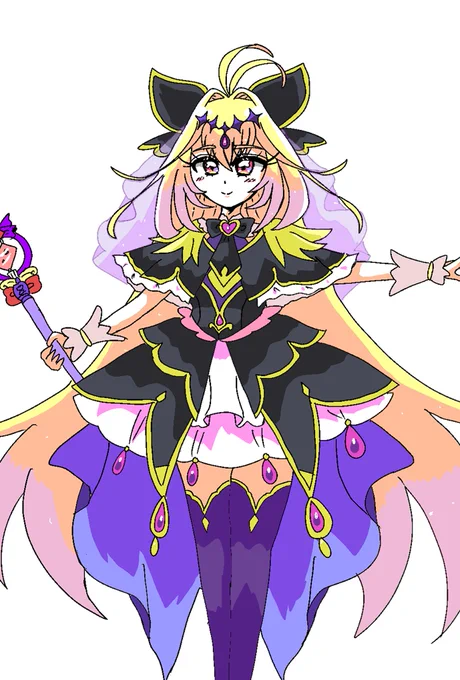 朝からキュアアルカナシャドウさん描いてました 初描きです 文字無しもありますゆえ