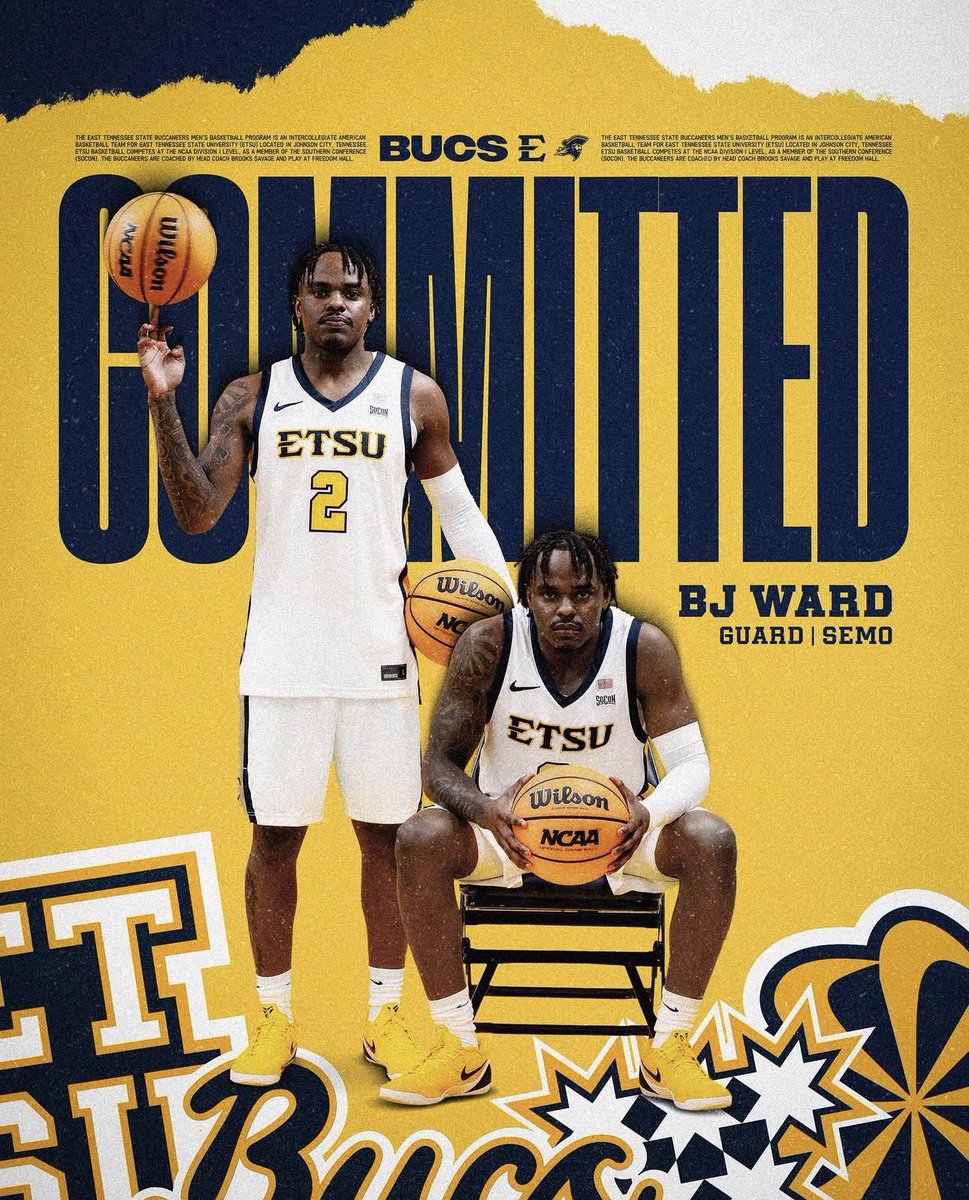 .<a href="/ETSU_MBB/">ETSU Men's Basketball</a> has their first transfer portal commit in BJ Ward.

Ward spent the past three years at Southeast Missouri State and averaged 7.9 ppg during his time in Cape Girardeau.

Ward is a St. Louis native.
