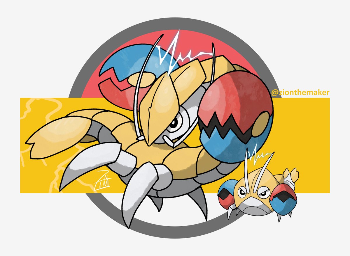 zionthemaker's tweet photo. Meet the renewed Magcrab and Magnacean! Some crustacean fakemon I made in my latest video on my youtube!

#art #fakemon #pokémon https://t.co/QYCGzx6cR6