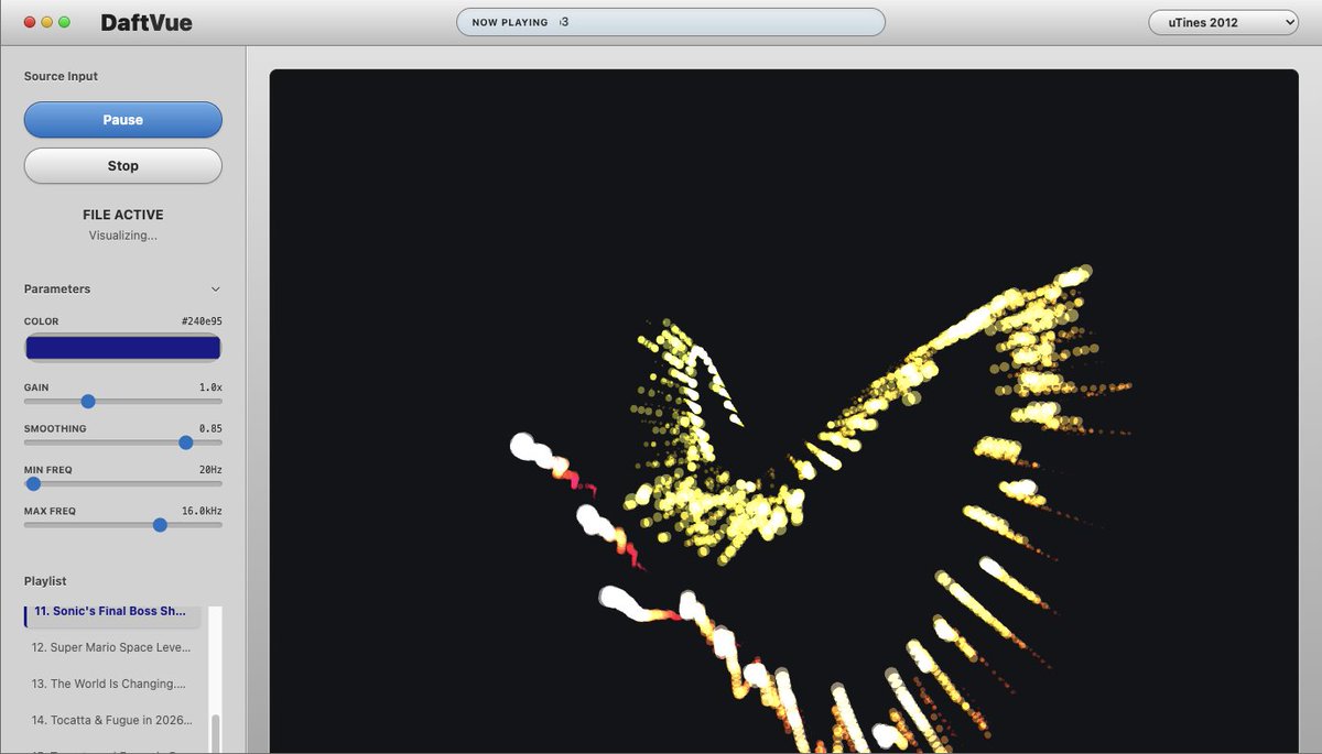 Pifro's tweet photo. I'm stuck in a loop of #LyriaPro music generation and @GoogleAIStudio visualizer vibe coding. Please send help. https://t.co/luqoIJM67b