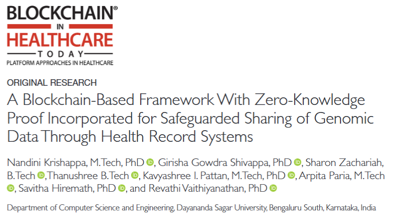 BHTYJournal's tweet image. Read the Latest &amp;amp; Stay Informed:
A Blockchain-Based Framework With Zero-Knowledge Proof Incorporated for Safeguarded Sharing of Genomic Data Through… blockchainhealthcaretoday.com/index.php/jour… 

#Blockchain, #genomicdata, #datasharing, #homomorphicencryption, #privacysecurity, #smartcontracts,