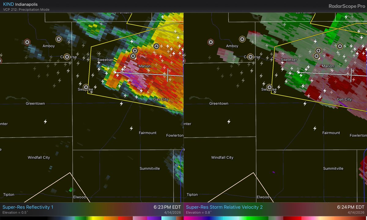 rodneydconner's tweet photo. Uh, hey @NWSIndianapolis where’s the Tor Warning? That cell is clearly TRYING. https://t.co/vxXUQMMom0