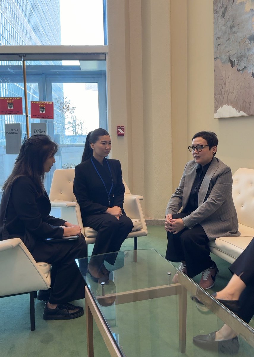 KyrgyzMissionUN's tweet photo. At the @ECOSOC #YouthForum, the Kyrgyz Republic supports active and meaningful participation of youth in policy discussions. Today, the 🇰🇬 Youth Representative delivered a statement on #SDG6, highlighting the importance of youth engagement in advancing water agenda #Youth2030 https://t.co/k8hZmgQvns