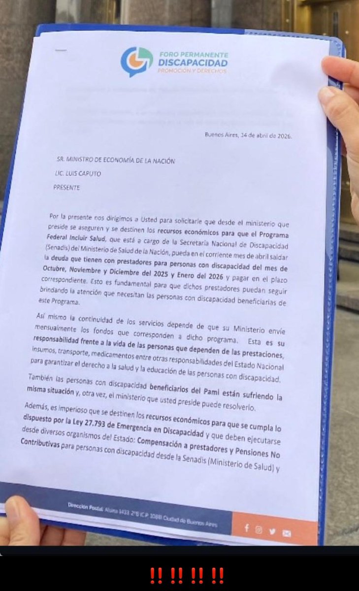 MatiElmillo10's tweet photo. Discapacidad en misiones en crisis!! Cenemi misiones parado x falta de fondos y recortes!! Hijos de puta tantas cosas para recortar que no sirven para un carajo y se agarran con discapacidad, @TraductorTeAma @LuisCaputoAR @JMilei @GordoDan_ https://t.co/RWl20wITJH