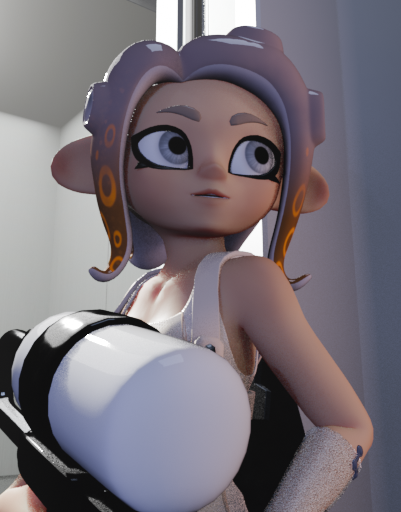 Musetrigger's tweet photo. @splatIingremix This is some fine work! I especially dig the build for your inkling lad. He lifts.

I use smaller heads on my proportions as well. It's better for posing and framing in my opinion. https://t.co/h8dLGlSDbT