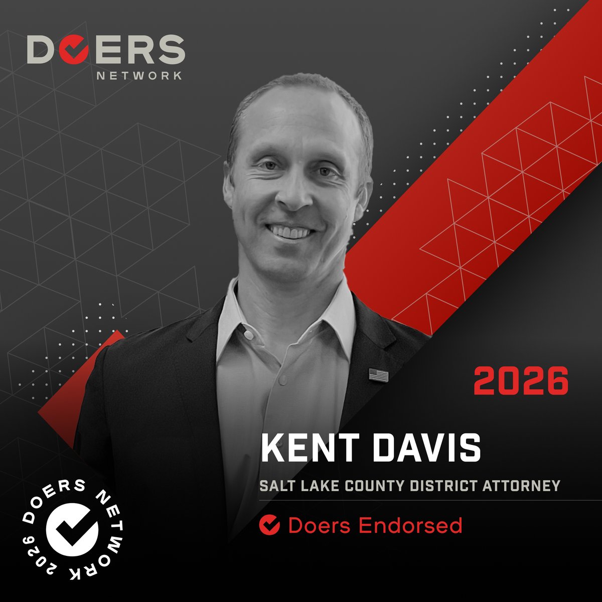 DavisforDA's tweet photo. Proud to be Doers Endorsed. The @DoersNetwork backs candidates who deliver results instead of career politicians.
After 16 years without change, Salt Lake County deserves a DA who actually shows up in the courtroom.
Better Vision. Better Outcomes.
https://t.co/YmKoHv4pAH https://t.co/JqHqTo91xv
