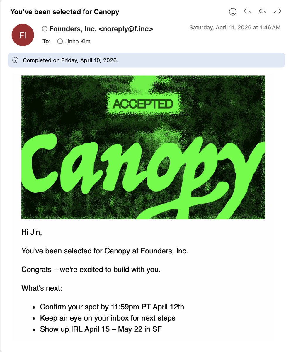 jin_leshgo's tweet photo. We got into @fdotinc Canopy.
SF, see you tomorrow. https://t.co/q2QAsvFwHC