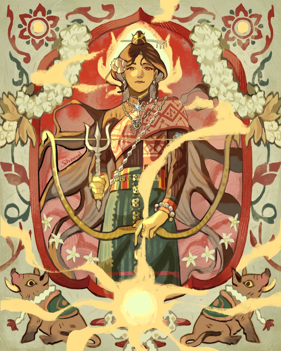 Happy Solar New Year!!🌞🌊🥭
I draw Rakshasa devi Songkran goddess of this year:D