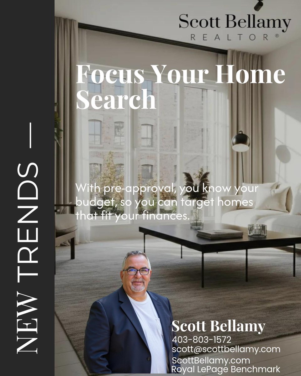 ScottBellamy's tweet photo. Mortgage pre-approval makes your offer stand out in Calgary’s shifting market, sellers take notice and your search gets sharper. 🏡

Would you get pre-approved before touring homes? https://t.co/EwYAK4kJ4z