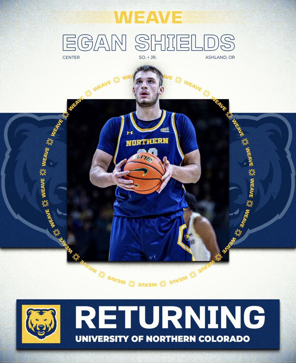 WEAVE's tweet image. Together with Egan Shields we are excited to announce that he will return next season to play for the University of Northern Colorado. #WEAVE 🧶