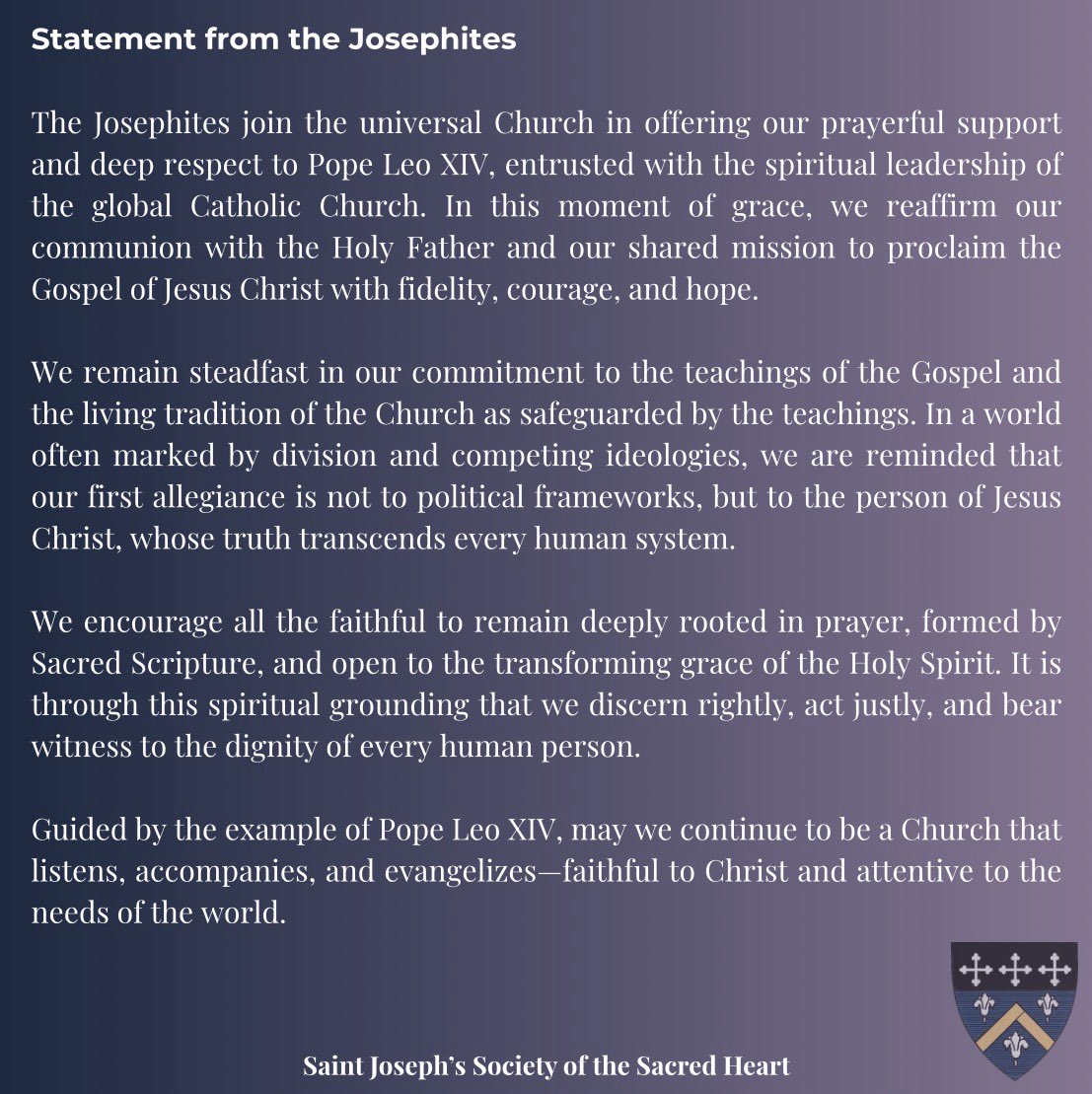The Society of St Joseph of the Sacred Heart tweet media
