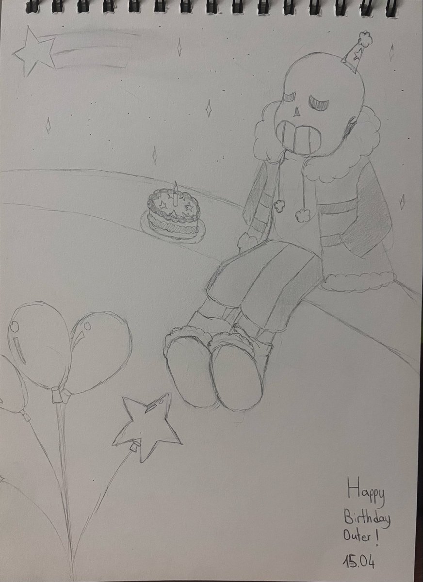 nellestiadraw's tweet photo. I had totally forgotten it’s also outer’s birthday so I made a quick draw. As ink it’s a first to draw him. I actually liked it ❤️( thanks to the post I cited that’s the one who actually made me remember. thanks you ! ) 
#4月15日はOutersansの誕生日 #outersans #undertaleAU https://t.co/lPFW9PRz5H