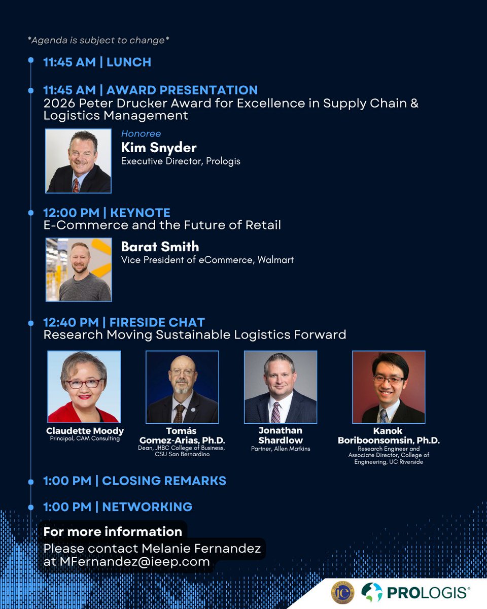 IEEP_'s tweet photo. The Summit is less than 2 weeks away. We hope to see you there!

📣 Announcing the full agenda &amp; speaker lineup for the 2026 Southern California E-Commerce &amp; Logistics Summit

🎟️Register with Early Bird pricing at https://t.co/3w7OjQxPKS https://t.co/b6YTYOppmH