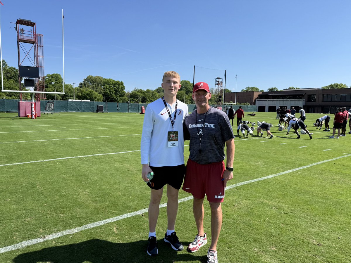 LeeSteele_2028's tweet image. Thankful for the spring practice invite today @AlabamaFB Thank you @KalenDeBoer
@CoachROwens, @JoshuaStokes_10 , and @ErinBracken3 for the hospitality and time today.
@ChadSimmons_ 
@TomLoy247 
@On3
  @247Sports
  @Rivals
@ESPNCFB 
@TDARecruiting 
@TDAlabamaMag 
@ScoutFball