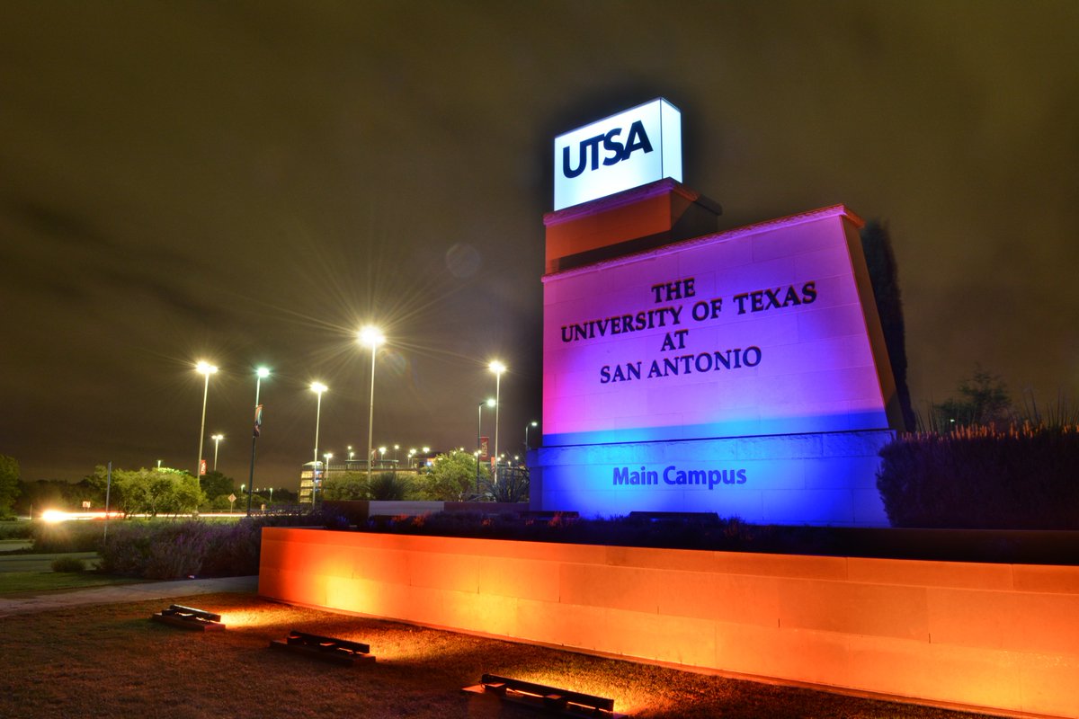 Our Monuments and Student Union tower lights are shining blue, orange and white through tomorrow to celebrate @UTSACheer being NCA Spirit Rally National Champions!! 💙🧡🤍

<a href="/UTSAAthletics/">UTSA Athletics</a>