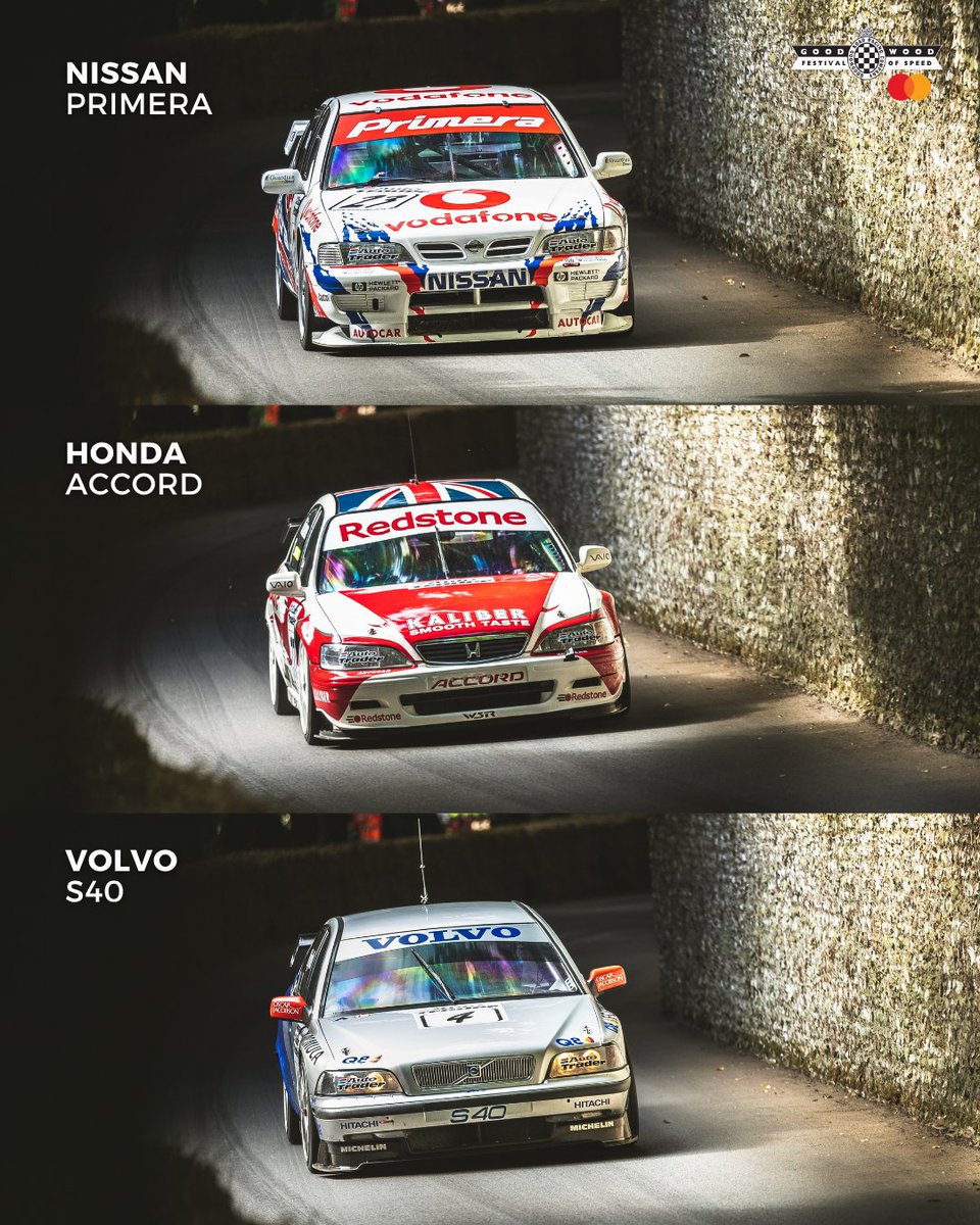 fosgoodwood's tweet image. It's almost time for #83MM, where we'll see a flurry of Super Tourers over on Goodwood Motor Circuit, with a select few in a high-speed Shoot-Out. Which of these three would you pick as your chariot for the Shoot-Out? The #Nissan Primera is of course legendary and that Vodafone