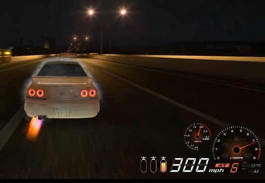 // Me watching the shitheap 1997 Nissan Skyline reach 300 miles per fucking hour after 40 minutes of tuning it