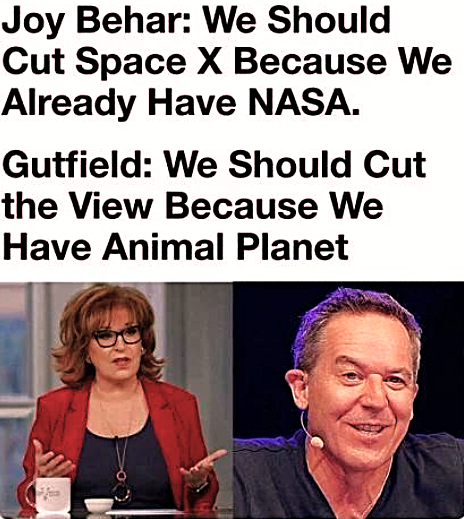 PATRIOTS...
YOU GOTTA LOVE GUTFELD!
HE NEVER FAILS TO PUT THE HAGS AT "THE VIEW" IN THEIR PLACE...