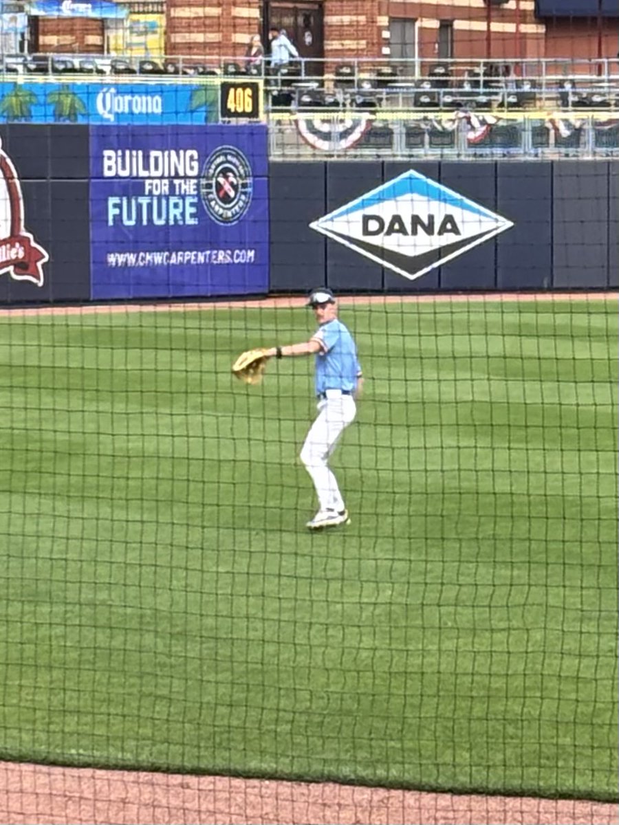FlyerLakeAthDev's tweet photo. Pretty cool moment tonight. Taking in @DTajblik first career start for @ToledoBaseball at Fifth Third Field against Michigan. Guy has worked extremely hard and gets his turn as a true freshman! https://t.co/tYOlK5v5rX