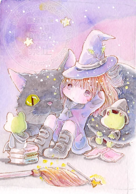 おはようございます 魔法学校の入学式はもちろん夜から 紫にそまる夕暮れ あと少し