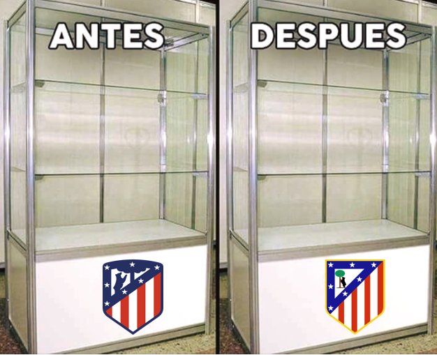 <a href="/Atleti/">Atlético de Madrid</a> Atlético Madrid antes y después del atraco al Barcelona.