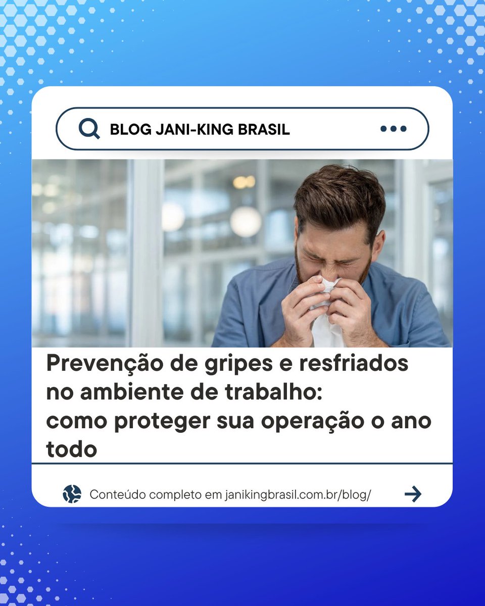 JanikingBR's tweet photo. Sua rotina de limpeza está preparada para reduzir a disseminação de vírus no ambiente de trabalho?
No blog da Jani-King Brasil, mostramos o que realmente faz diferença na prevenção.
🔗 https://t.co/zYOYtNGrNd
#JaniKingBrasil #Soluções360 https://t.co/q01GisS83r