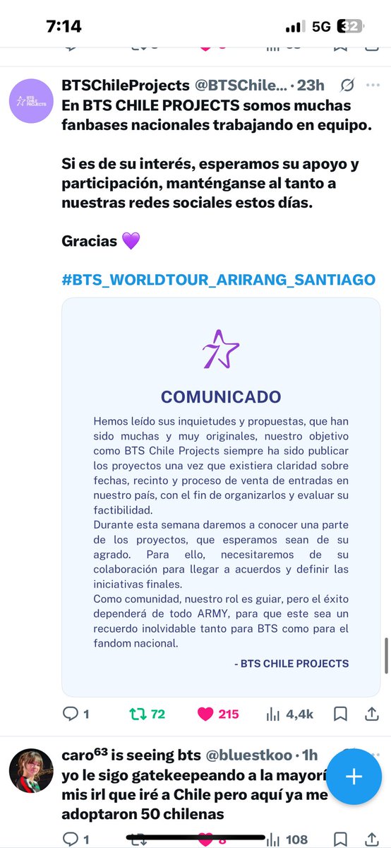 ɴᴀᴛᴛᴏ🇨🇱|| VERÁ A BTS 16/10 ⊙⊝⊜ tweet media