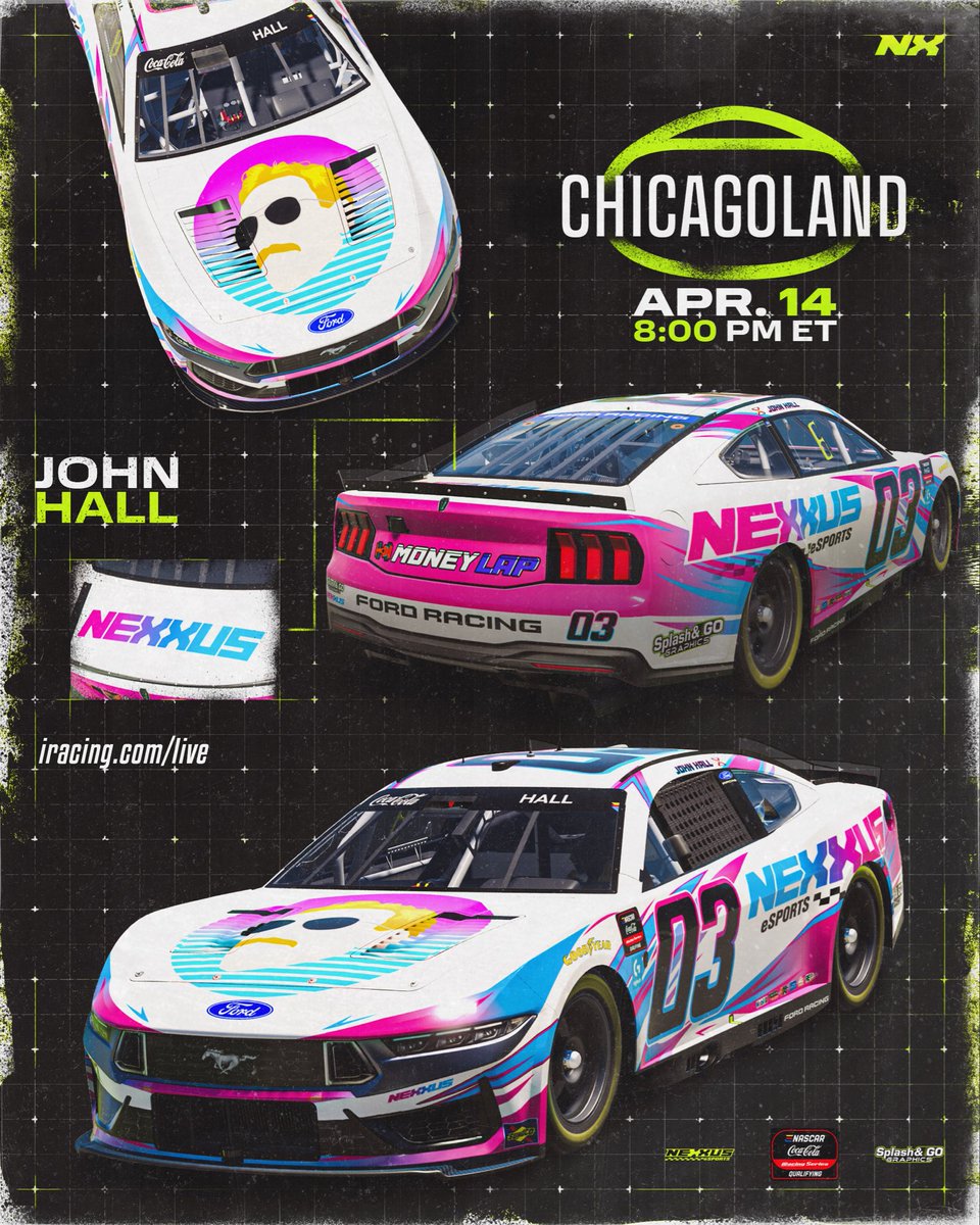 johnhall03's tweet photo. Cup car! Chicagoland! 

We’re out of the points hunt but just want to get some good results to finish this thing out. Learn for next year. Let’s have some fun!

@Rabsyntro 
@ENASCARGG 
@Nexxus_eSports 
@eRacr_gg 
@sng_graphics https://t.co/2v5xsfBVKD