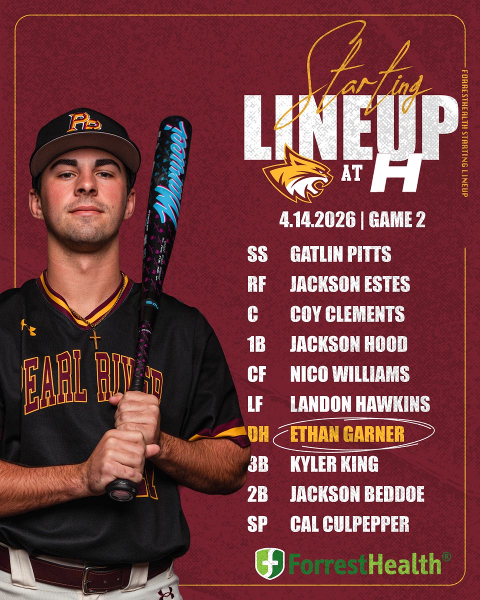 PRCCAthletics's tweet image. Ethan Garner and Cal Culpepper draw their first starts since coming back from injury as we look for a split in game two!

#RRR🐾