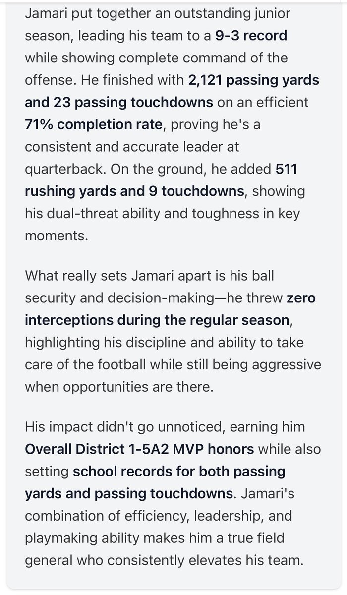 JamariMilton27's tweet image. Thank you @iam_alinedouard for the recent write-up! Still got more work to do!! 💪

📊 6’2 193 LBS
📚 Class of 2027 
Offers - 1

#SOAR #AGTG 
@CoachTaylor_CT @ReddingQuevin @NXTGenRecruits @jwilkinson_nxt @AndressFootball @superphenom06 

prepredzone.com/2026/04/top-20…