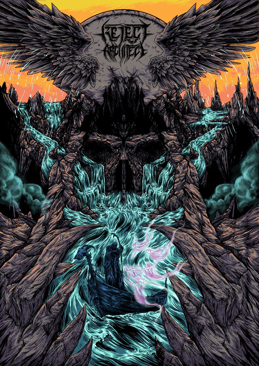 "Over The Underworld"

An illustration for the cover of Reject The Architect's single, "Over The Underworld."

The inspiration for both the visual and the song are the five flowing rivers of Hades, a sorcerer riding a boat and summoning the divine light.