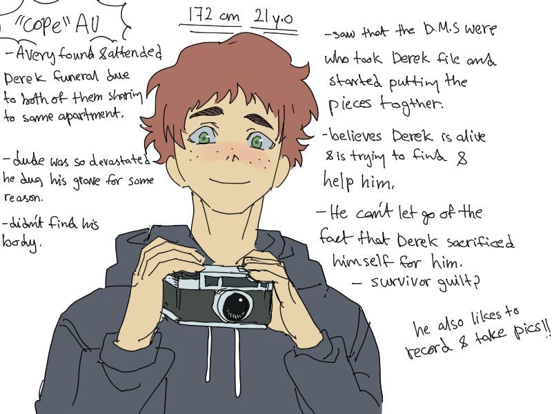 mayyasho's tweet photo. DAWTDE “cope” AU 
Avery still clings into hope that D3rlord3 is alive, and well… he’s not so wrong! https://t.co/N86na15eMP
