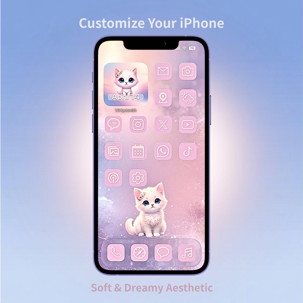 MoelleuxMew's tweet image. ✨ Transform your iPhone into a soft dreamy world

Customize your home screen in minutes 💫
Includes icons + wallpaper + widgets 🌸

#iphoneicons #aestheticicons

🛍 Shop here ↓
etsy.com/jp/listing/448…