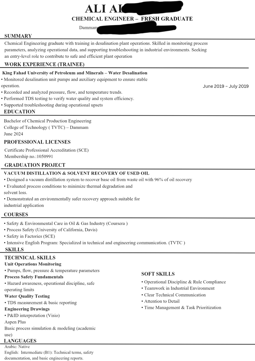 اين الوظائف ؟ على فكرة عندي دورات ثانية وقوية بس لاني نسيتها كلها حطيت كم وحده بس عشان لو جتني مقابله بالغلط ماتطول في الأسئلة وانا ناسي كل شي زين اتذكر تخصصي اصلا  وانا اعطي على بلاطه في المقابلات ماعرف اقول ماعرف على طول 

طبعا المسمى ياكثر ماغيرته