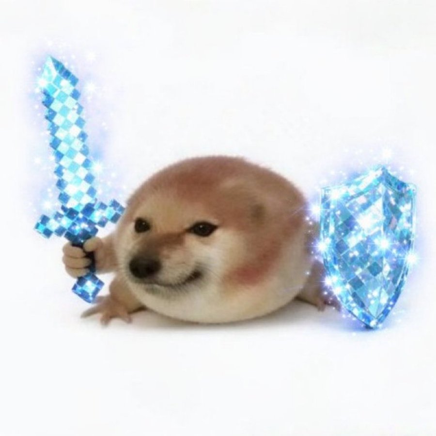 whatthedogdoins's tweet image. Diamond swords and shields