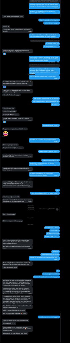 DisinfoDaddy_'s tweet photo. I was told Teejay is saying I told him to hurt himself in a DM. Well, surprise! The bartard is lying. Here are all of my DMs with him from the only 2 accounts I've messaged him with. You can read for yourself how toxic and dishonest this loser is. https://t.co/2LZOBUF5qV