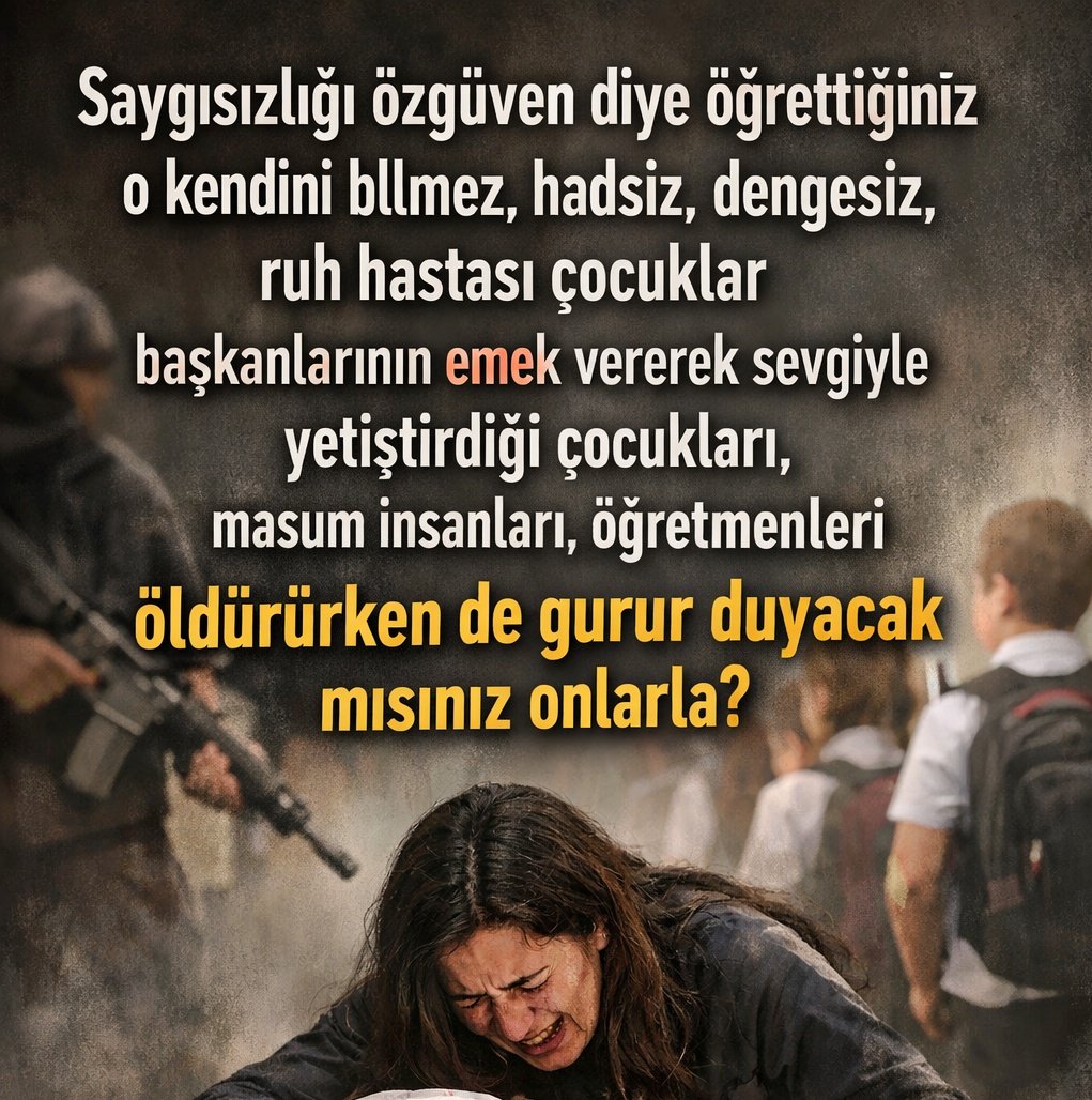 ogretmensitemiz's tweet photo. Saygısızlığı özgüven sanan,
sınır tanımayan, sorumluluk bilmeyen çocuklar yetiştirirken;

Bir gün o çocuklar;
emekle, sevgiyle büyütülmüş masum insanlara,
öğretmenlere zarar verdiğinde…

Hâlâ gurur duyacak mısınız?

#eğitimdeşiddetehayır https://t.co/zKSm3t9Ak6