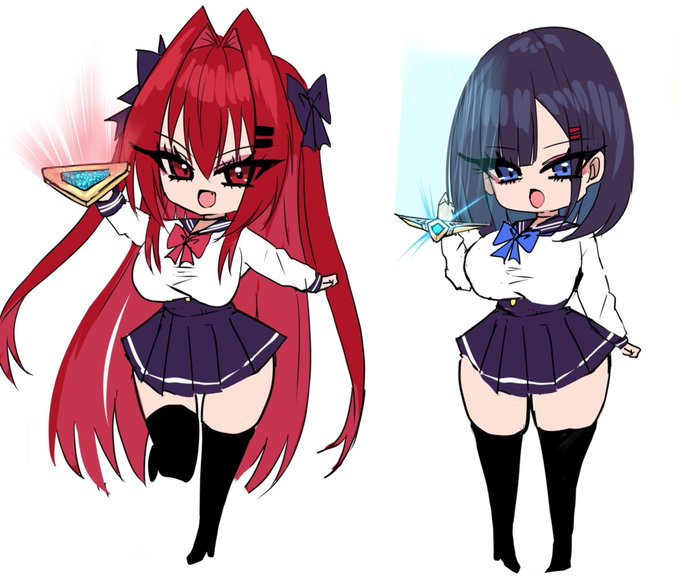 かわいい 似合う似合う 赤と青だもんね 