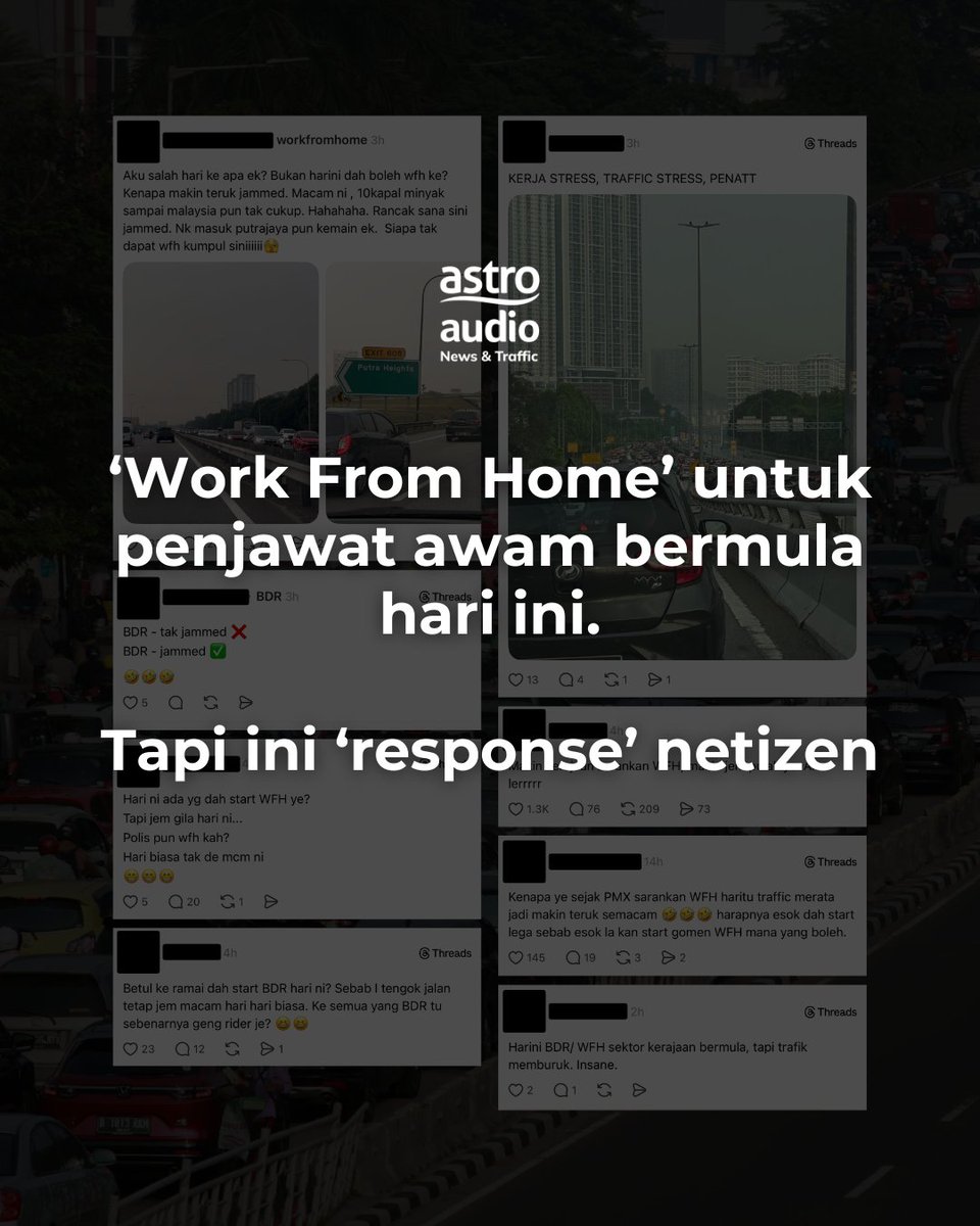 astrotraffic's tweet image. Bagaimana pengalaman korang pergi kerja hari ni? 😬

#AstroAudioTraffic #LembahKlang #WorkFromHome