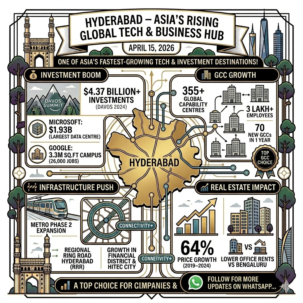 VbvrProjects's tweet image. Follow for More Updates:zurl.co/YvhYU

🌍 Hyderabad emerging as global tech hub 🚀
$4.3B+ investments, 355+ GCCs &amp;amp; 64% property growth since 2019. 
📞 Investment Advice:7287898898 
💬 Chat:zurl.co/aqenC
#HyderabadRealEstate #TechHub