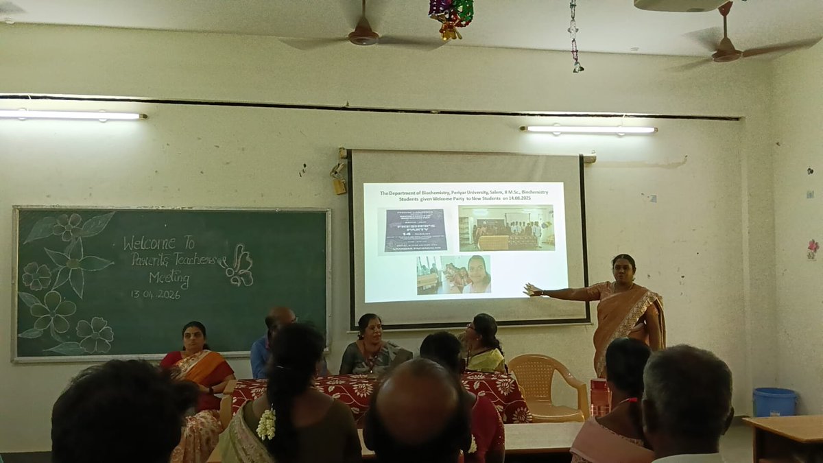 PeriyarVarsity's tweet image. Biochemistry Dept., Periyar University, held a PTM (13.04.2026) focusing on academic progress, career guidance &amp;amp; parent–faculty interaction.

#PeriyarUniversity #Biochemistry #PTM #StudentDevelopment