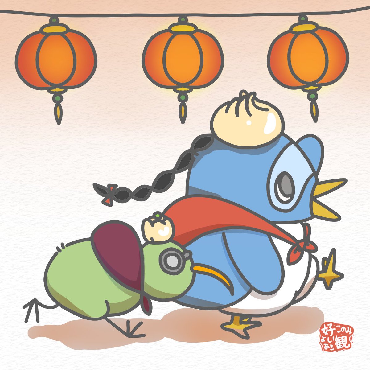 ITUSORA_Penguin's tweet photo. なんだか美味しそうな食べ物がいっぱいの街に来たよ！

僕た���はこれから腹ごしらえするんだ〜

(5/55)
#ペンギン
#イラスト
#いつか空を飛びたいペンギンと五十五の旅 https://t.co/ujdpoRFkDQ