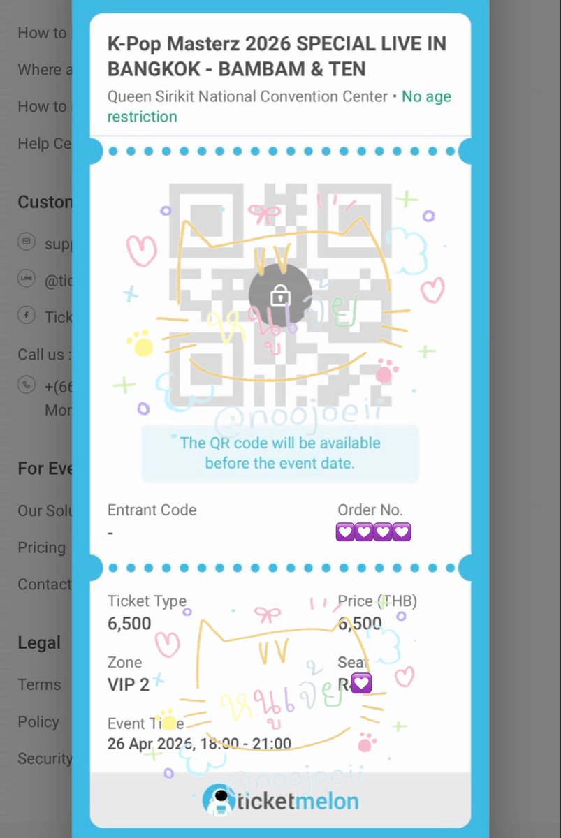 noojoeii_'s tweet photo. 💘Pls rt ขายได้แจก 50฿💘

💟ปล่อยบัตร vip 2 แถว R4x💟

🍎ราคา 3,000 ฿ ให้เบเบตามรูปค่ะ🥺🙇🏻‍♀️

#KPOPMasterzinBKK2026 #KPOPMasterzinBKK2026xTEN
#KPOPMasterzinBKK2026xBambam https://t.co/lmKJMUEQEU