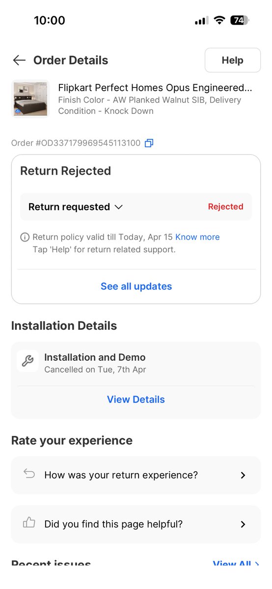 nishit__k's tweet photo. Details:

– Photos of damage already shared  
– No calls received despite “unreachable” claim  
– Email verified as asked  
– Return request raised again → rejected again  

This is repeated stalling. Attaching proof. https://t.co/lRUYyAYQn8